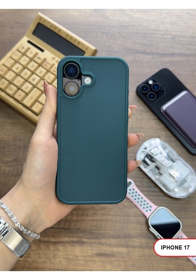 Apple iPhone 17 Uyumlu Kamera Korumalı Darbeye Dayanıklı Renk Atmayan Keep Silikon Kılıf Haki