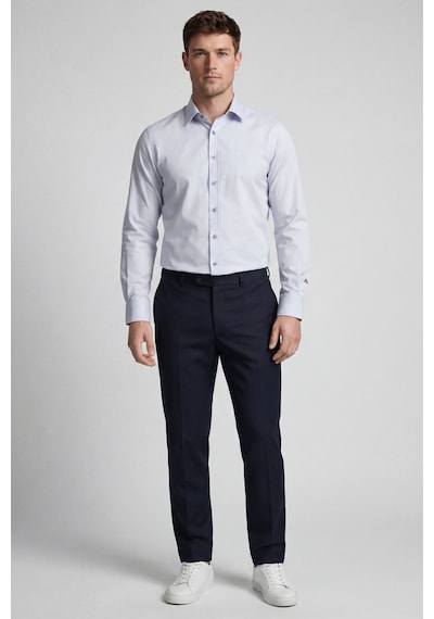 Xint Bisse Regular Fit Uzun Kol Cepsiz Pamuk Beyaz Erkek Gömlek Gri Bsgmkls25561 D55