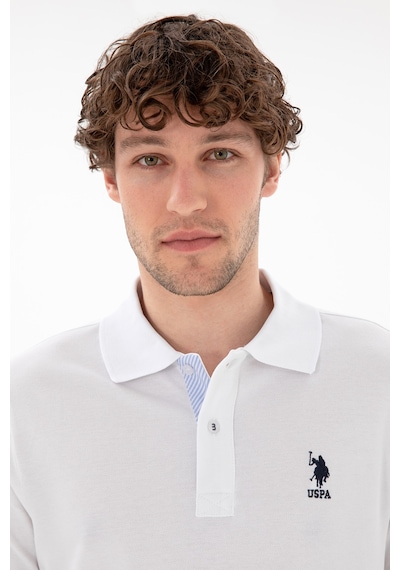 U.S. Polo Assn. Erkek Regular Fit Polo Yaka Beyaz Basic Tişört 50298031-VR013