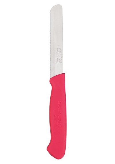 Solingen Ava Pembe Bıçak Tırtıklı, 18,5 Cm, Paslanmaz Alman Çeliği, Ergonomik Sap Tekli -146 Pembe