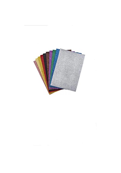 10'lu Eva Kağıdı Süngeri 20x30 Simli Yapışkanlı Krışık Renk