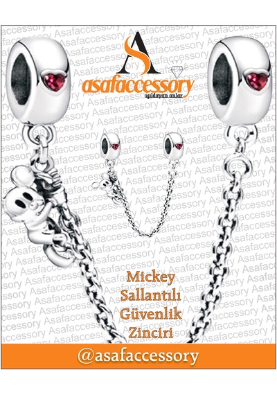 Mickey Sallantılı Güvenlik Zinciri Gümüş