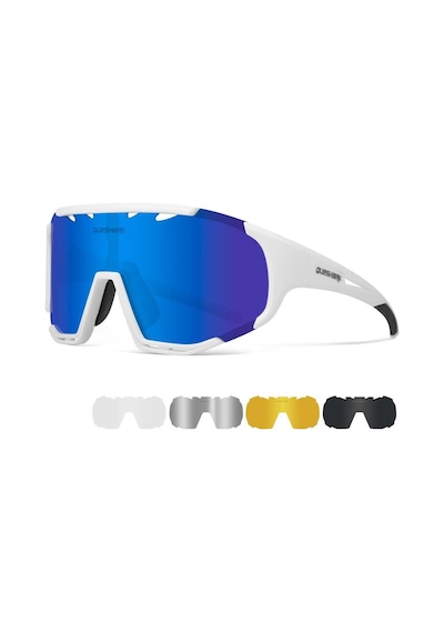Queshark Polarize Anti-Uv Outdoor 5 Lens Ultra Hafif Spor Gözlük