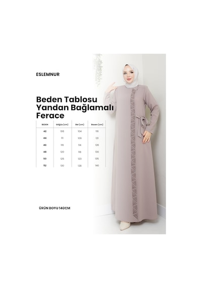Eslemnur İncili Yandan Bağlamalı Petek Ferace En2098 İndigo Mavisi