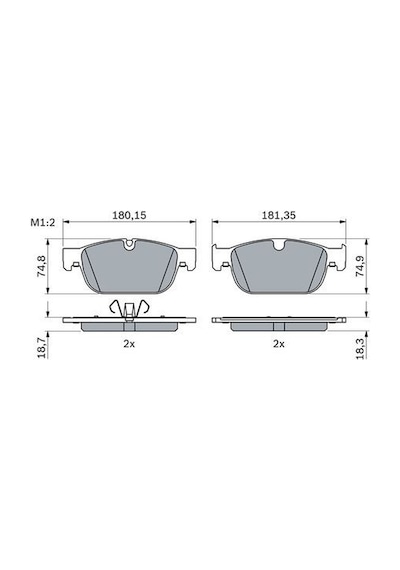 Volvo Xc40 1.5 T2 2019-2025 Bosch Ön Balata 184mm