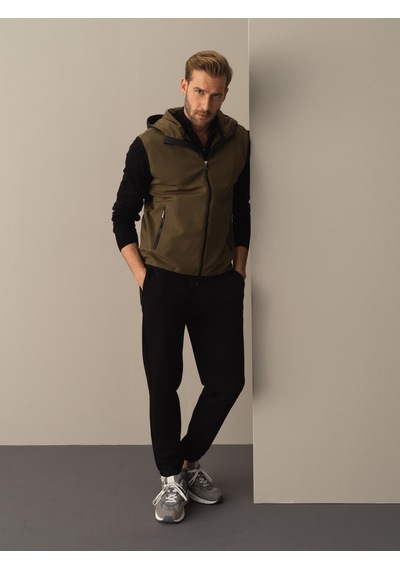 Xint Haki Regular Fit Kapüşonlu Pamuklu Yelek 195040