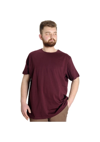 Mode Xl Büyük Beden Erkek Tshirt Bisiklet Yaka Basic 20031 Mürdüm 001