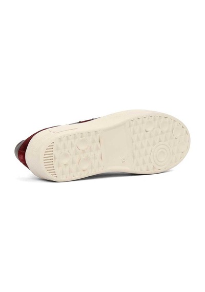 Kadın Bordo Bağcıklı Kalın Tabanlı Süet Deri Sneaker