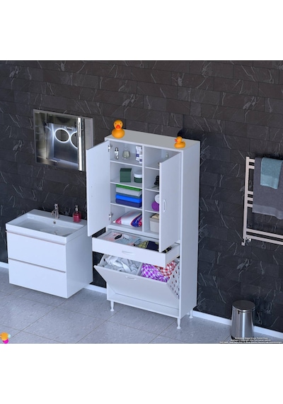 Eliusta Reli Dolap Beyaz Çok Kullanımlı 75 Cm Eninde Banyo Dolabı 75x171x32,5 Cm 2 Kapak 6 Raf Dolap Beyaz Eliusta Reli Dolap Beyaz Çok Kullanımlı 75 Cm Eninde Banyo Dolabı 75x171x32,5 Cm 2 Kapak 6 Raf Dolap Beyaz
