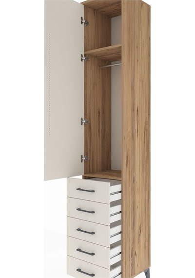 Hyperion Dolap 2 Raflı 5 Çekmeceli Tek Askılı 44x44x243 Çam-a... Çam Hyperion Dolap 2 Raflı 5 Çekmeceli Tek Askılı 44x44x243 Çam-a... Çam