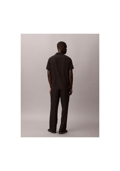 Calvin Klein Erkek Relaxed Fit Düz Çizgili Kargo Pantolon-16197 Siyah