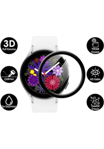 Polham Samsung Galaxy Uyumlu Watch 6 44mm Ful Kaplama Ultra Dayanıklı Akıllı Saat Koruyucu, Parmak İzi Bırakmaz