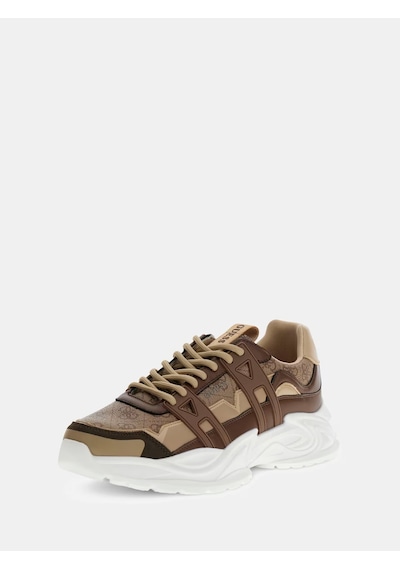 Guess Belluno Deri Erkek Sneaker Ayakkabı Fmpbeufal12 Kahverengi