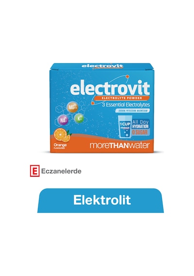 Hangover Shot Electrovit Portakal Aromalı Elektrolit İçeren Toz 8 Şase, Hidrasyon,magnezyum,potasyum,sodyum