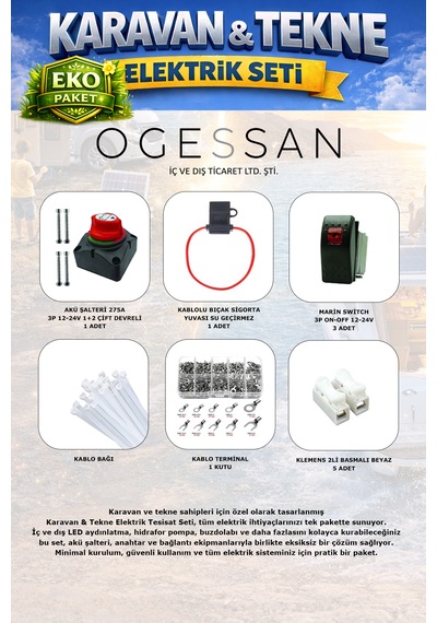 Karavan & Tekne Elektrik Tesisat Seti Eko Paket