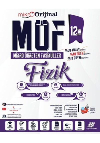 2027 Orijinal 12. Sınıf Fizik Möf Mikro Öğreten 4 Lü Fasikül Seti
