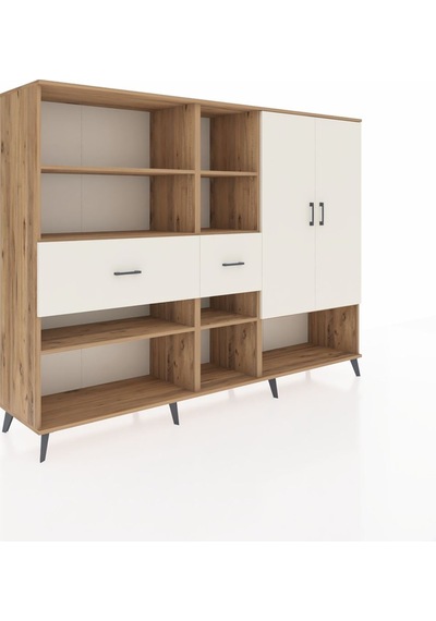Hyperion Dolap 10 Raflı 2 Çekmeceli 2 Kapaklı 220x44x163 Çam-ayta Çam-aytaşı