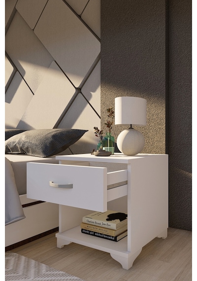 Metalia Gm 026 Beyaz Tek Çekmeceli Komidin