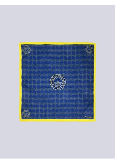 Fenerbahçe Unisex Tek Renk Logolu Mavi Fular Mavi