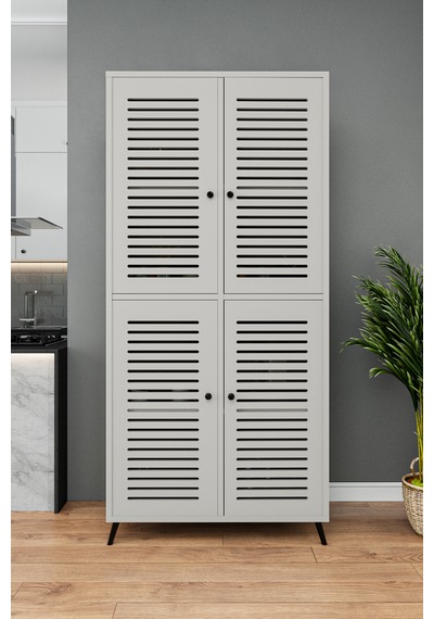 Enwood Deneb Mdf Kum Taşı Rengi 4 Kapaklı Panjur Kapak Ahşap Aya