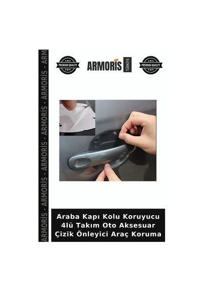 Araba Kapı Kolu Koruyucu 4lü Takım Oto Aksesuar Çizik Önleyici Araç Koruma
