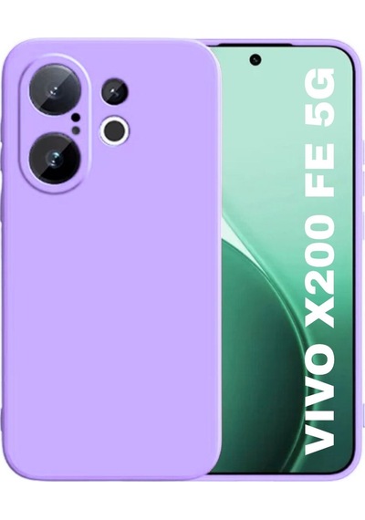 Vivo X200 Fe Uyumlu Silikon Kılıf - Kamera Korumalı Esnek Pastel Renk Kapak - Lila Lila