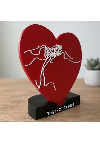 3d Tasarım Kalp Formunda Şehir Konum Haritası Dekoratif Masa Üstü Aksesuarı 19 Cm