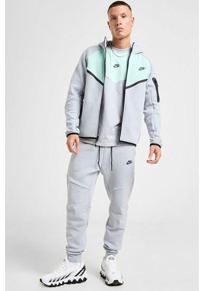 Nike Tech Fleece Mix Full Zip Windrunner Hoodie Kapüşonlu Unisex Sweatshirt Gri-yeşil
