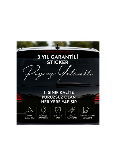 Mupoy Kişiye Özel Ad Soyad Imza Sticker 1 Adet / Etiket / Araç Sticker / Araba Sticker