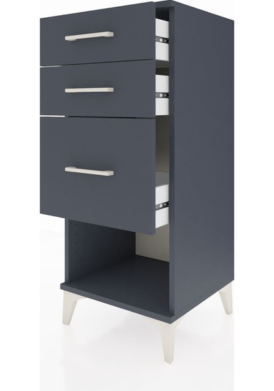 Hyperion Komodin 3 Çekmeceli 44x44x106 Antrasit-antrasit Antrasit