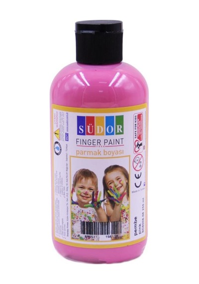 Parmak Boyası 250 Gr 1 Adet Çocuklar İçin Yıkanabilir Parmak Boya Südor Okul Hobi Kreş Etkinlik Pembe