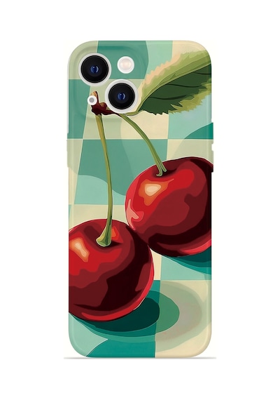 Apple iPhone Uyumlu 15 Vorian İnce Kamera Korumalı Mika Kılıf Cherry Picnic Cherry Picnic Mika