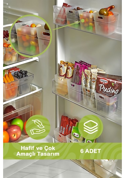 Mithra Life 6 Adet Buzdolabı Kapak İçi Düzenleyici Ve Banyo Organizer Mıt1103 Şeffaf