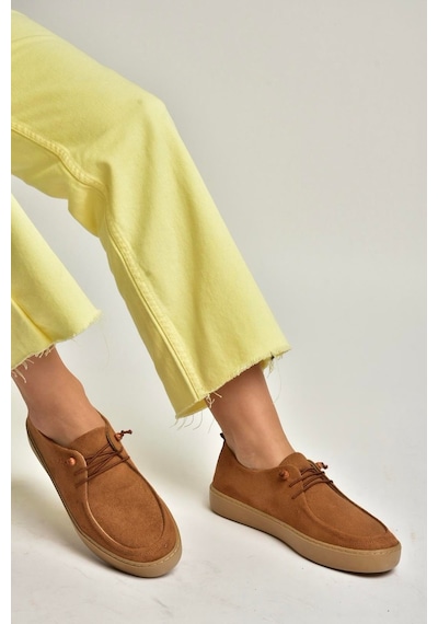 Fox Shoes Y602170902 Taba Süet Bağcıklı Casual Ayakkabı Taba
