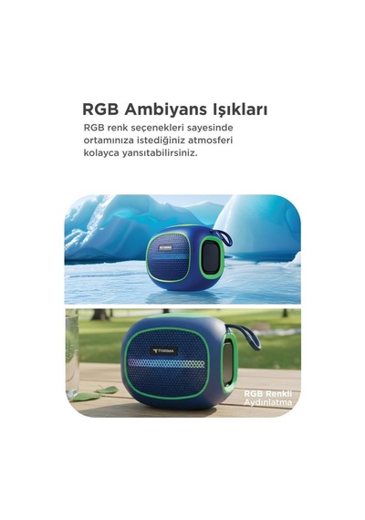 Özel Üretim Bluetooth Hoparlör D90 Mavi 5w Hareketli Müzik Görsel