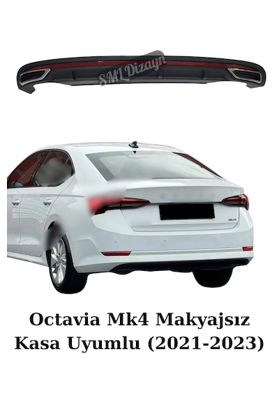 2021-2022-2023 Skoda Octavia Mk4 Difüzör Difizör Mat Siyah Ek