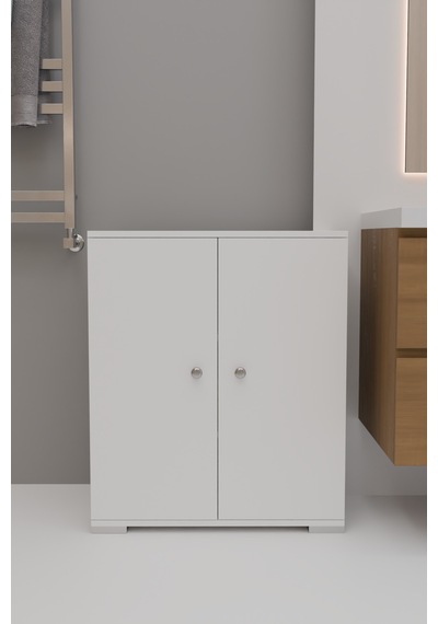 4 Bölmeli Banyo Dolabı Banyo Rafı Çok Amaçlı Dolap-beyaz Beyaz