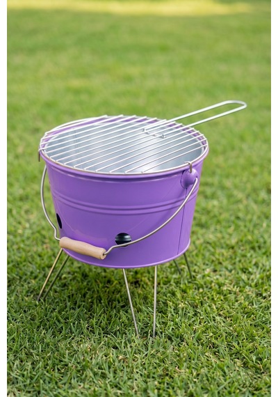Küçük Katlanabilir Metal Piknik Izgara Mangal Barbekü Mor
