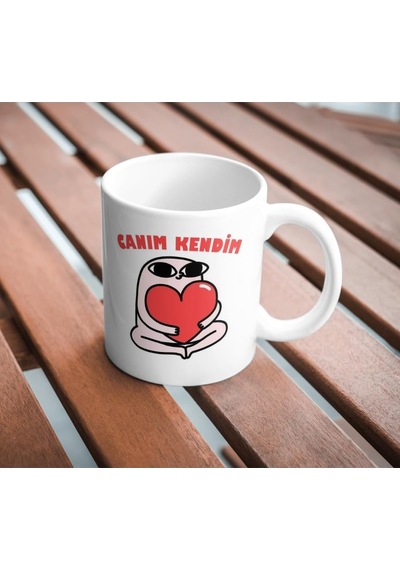 Canım Kendim Kupa Bardak Komik Yazılı Hediyelik Çay Kahve Kupası Coffee Mug Beyaz - Çok Renkli