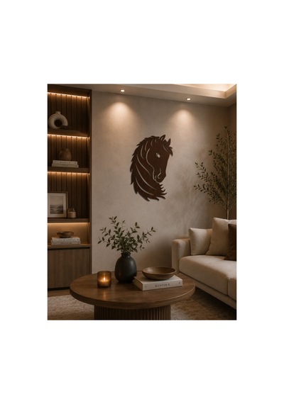 Ahşap At Temalı Duvar Sanatı Tablo 40x60