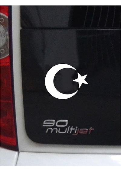 Ay Yıldız Folyo Kesim Etiket Beyaz 11cm