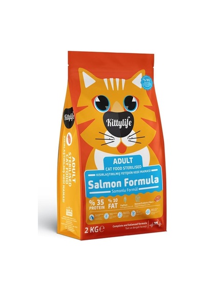 Kitty Life Süper Premum Kısırlaştırılmış Somonlu Yetişkin Kedi Maması 2 KG