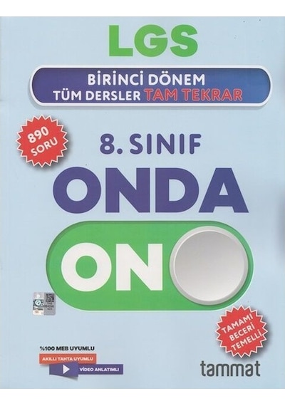 Tammat Yayıncılık 8. Sınıf Lgs 1. Dönem Onda On Tüm Dersler Tam Tekrar
