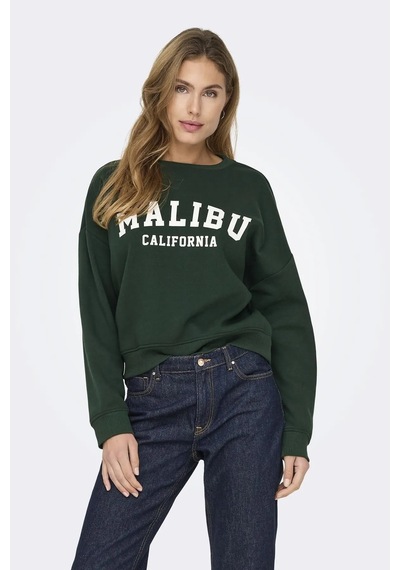 Only Onlsweat Lıfe L/s Crew O.sıze State Noos Zümrüt Kadın Sweatshirt 15254183 Zümrüt