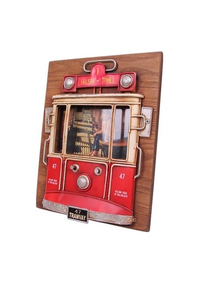 Dekoratif Metal Çerçeve Tramvay Dekorlu Vintage Ev Ofis Hediyelik Arbltgsxlbzg9tdpamx