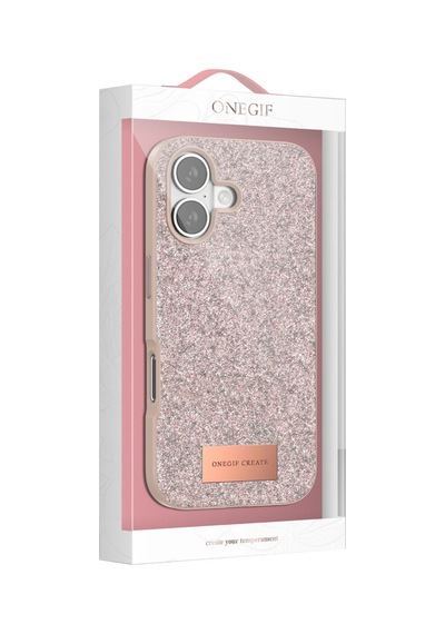 Onegif İphone 17 Air Bright Simli Kapak - Mavi Çok Renkli Diğer