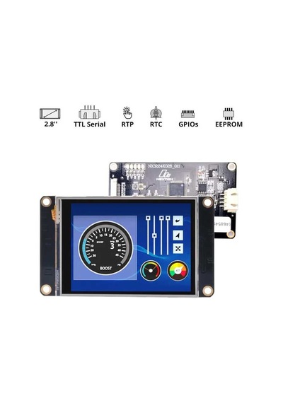 2.8 Inch Nextion HMI Dokunmatik TFT Lcd Ekran + 8 Port GPIO / 16 MB Dahili Hafıza