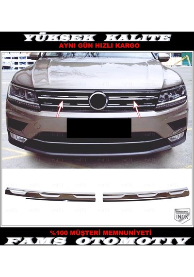 Vw Tiguan Krom Ön Panjur 2 Prç. 2016-2020 Arası Paslanmaz Çelik