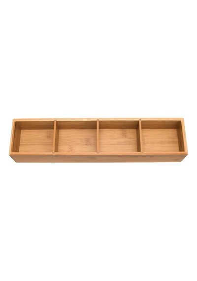 Tr 8884 Bambu Ahşap Çıkarılabilir Bölücüler İle 4 Parçalı Çekmece Düzenleyici, 17-1/2 X 4 X 2-1/2 Genel