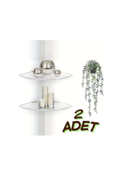 Kristal Netlik Serisi: Crystal-line 8mm Akrilik Duvar Rafı İki Adet Şeffaf Banyo/mutfak Düzenleyici Seti 18cm Şeffaf